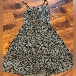 Hollister summer dress..EUC..Size XS.. olive green/black leopard print